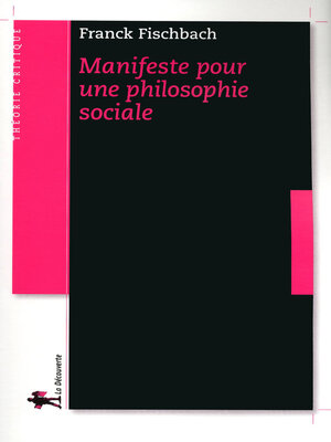 cover image of Manifeste pour une philosophie sociale